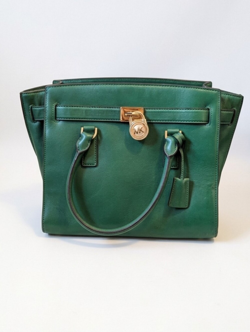Michael Kors Emerald Green Retro Medium Hamilton Satchel